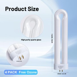 AIRBABY 15 W Replacement Bulb for Zap T6 Pro, K15, T9, X3 Bug Outdoor, 15W, 4-Pin Base, U Shaped Twin Tube Bulb for Outdoor Mosquito Zap,(4 Pack)