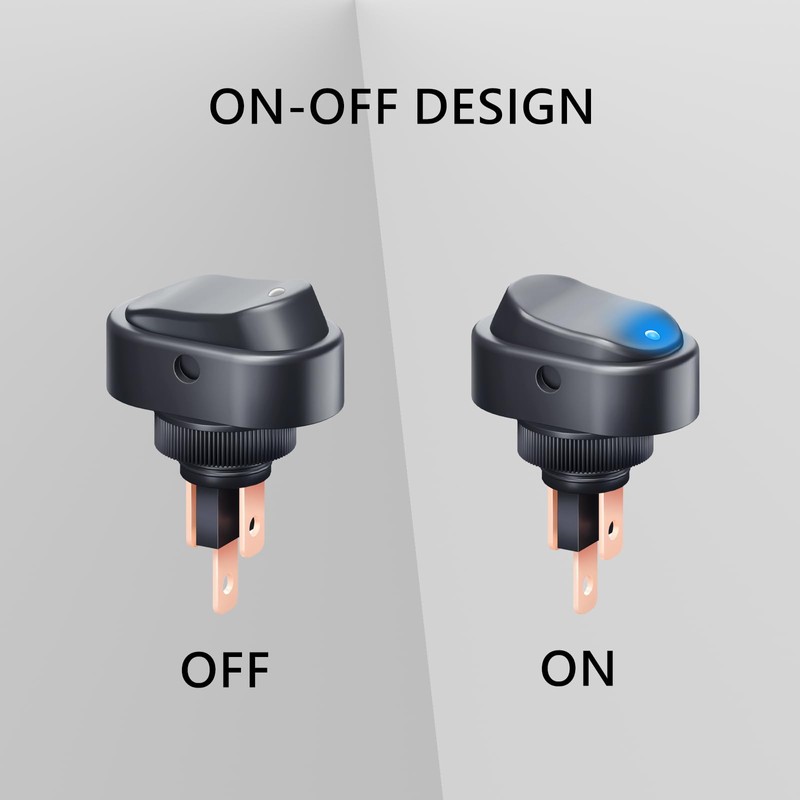 3 Pack Led Oval Rocker Switch 3Pin ON-Off SPST Marine