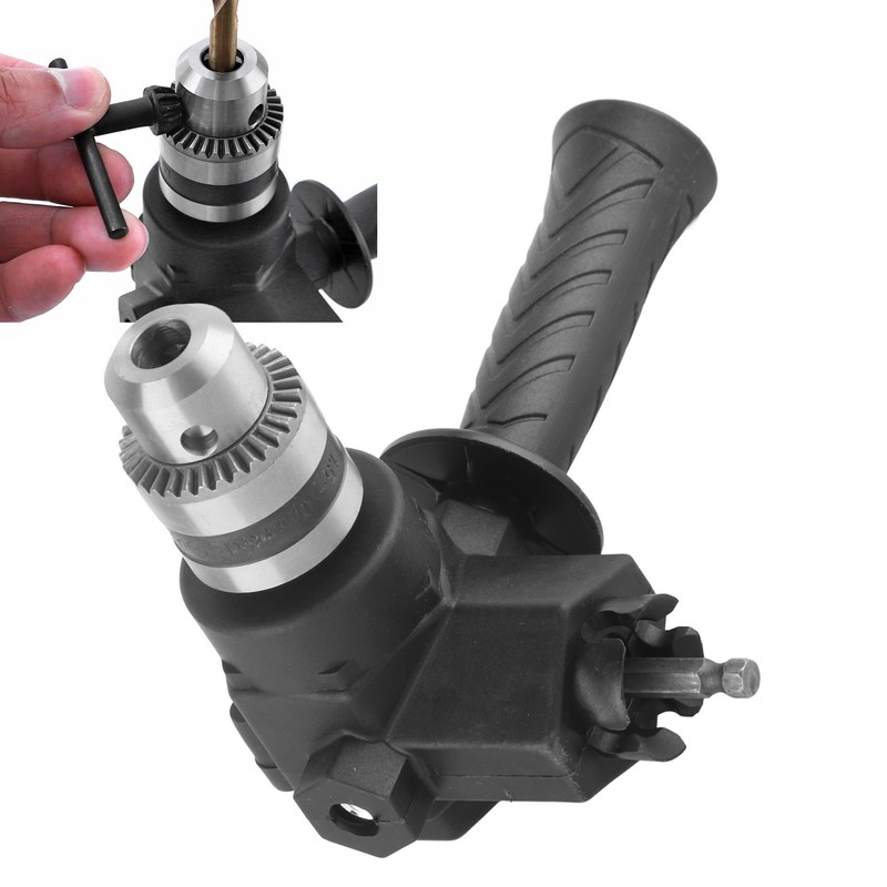 Right Angle Drill Attachment Kit Bend Extension Accessory Narrow Space