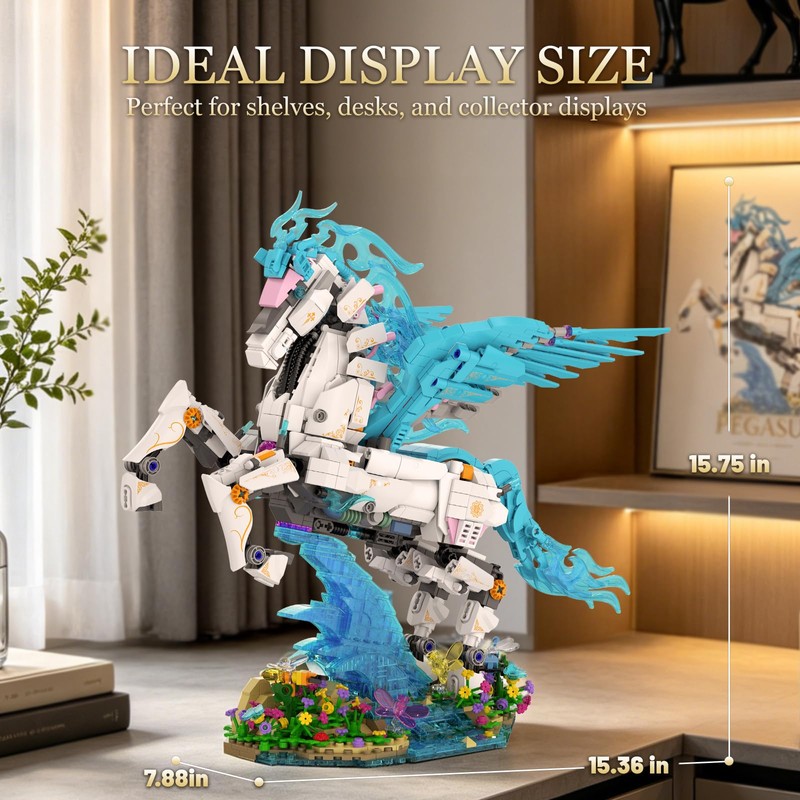 JMBricklayer Pegasus Building Set for Adults, Mythical Animal Art Decor