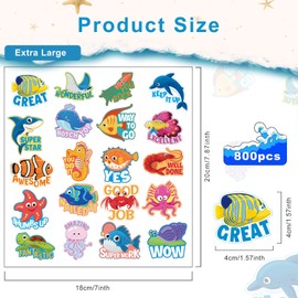 Pasimy 800 Pcs Reward Stickers for Teacher Bulk Incentive Stickers Ocean Sea Motivational Sticker Encouraging Punny Inspirational Labels for Students Classroom Incentives Preschool Homework Supplies