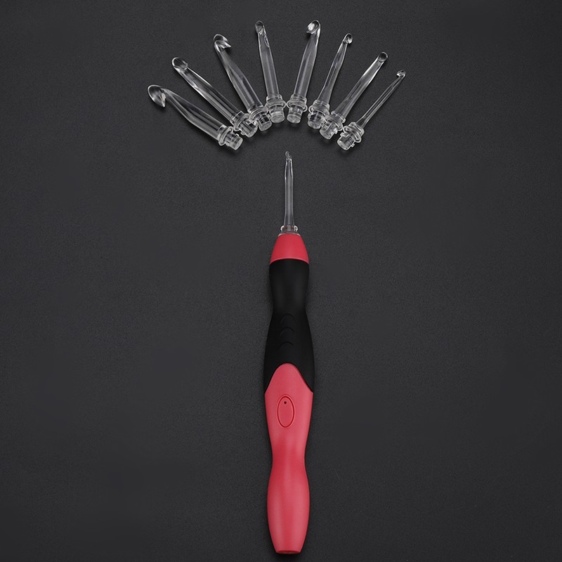 40Pcs USB Chargeable LED Crochet Hooks Knitting Needles Tools Kits