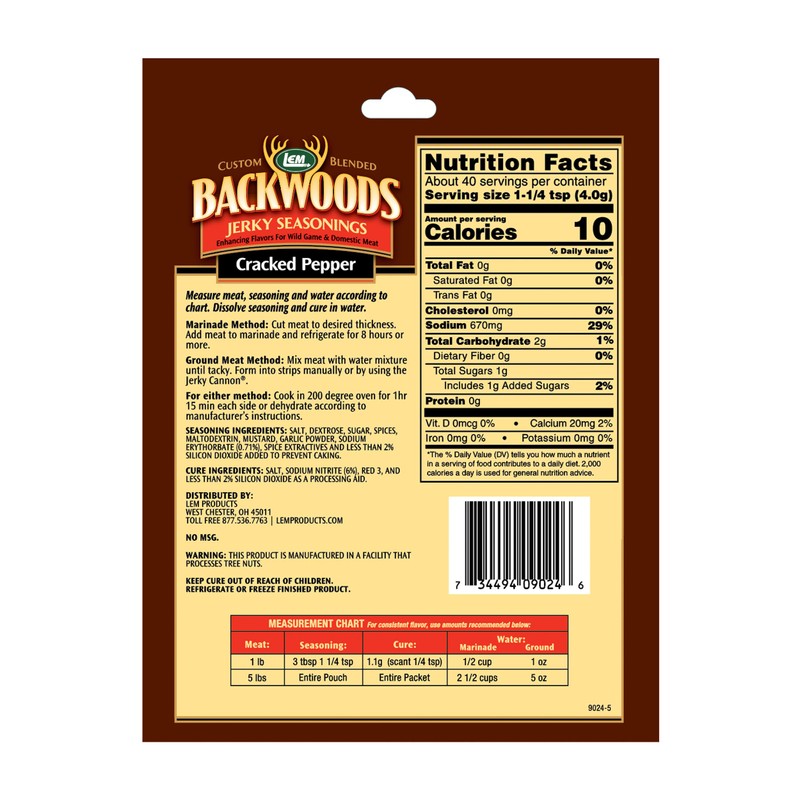 Backwoods Cracked Pepper Seasoning with Cure Packet