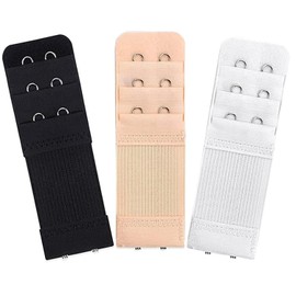 Hantoc 3 Pieces Bra Extender, Sof Bra Strap Extension Women's Elastic Extenders Set for 2 Hooks Stretchy Bra Band Extender Comfortable for Women Ladies
