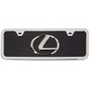 Lexus 3D Logo Black Acrylic Half-Size License Plate with Chrome