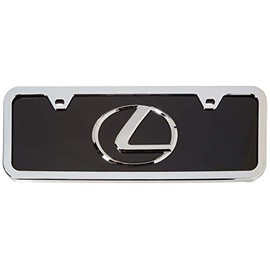 Lexus 3D Logo Black Acrylic Half-Size License Plate with Chrome Frame Kit