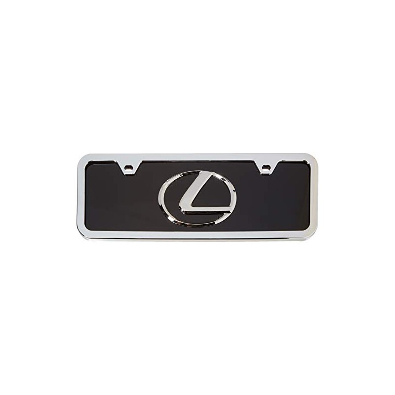 Lexus 3D Logo Black Acrylic Half-Size License Plate with Chrome