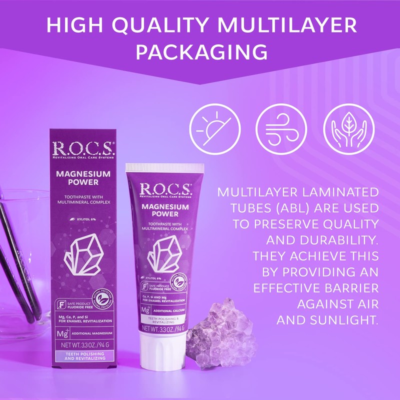 R.O.C.S. Toothpaste - Mineralin Complex with Calcium Bromelain, Xylitol -