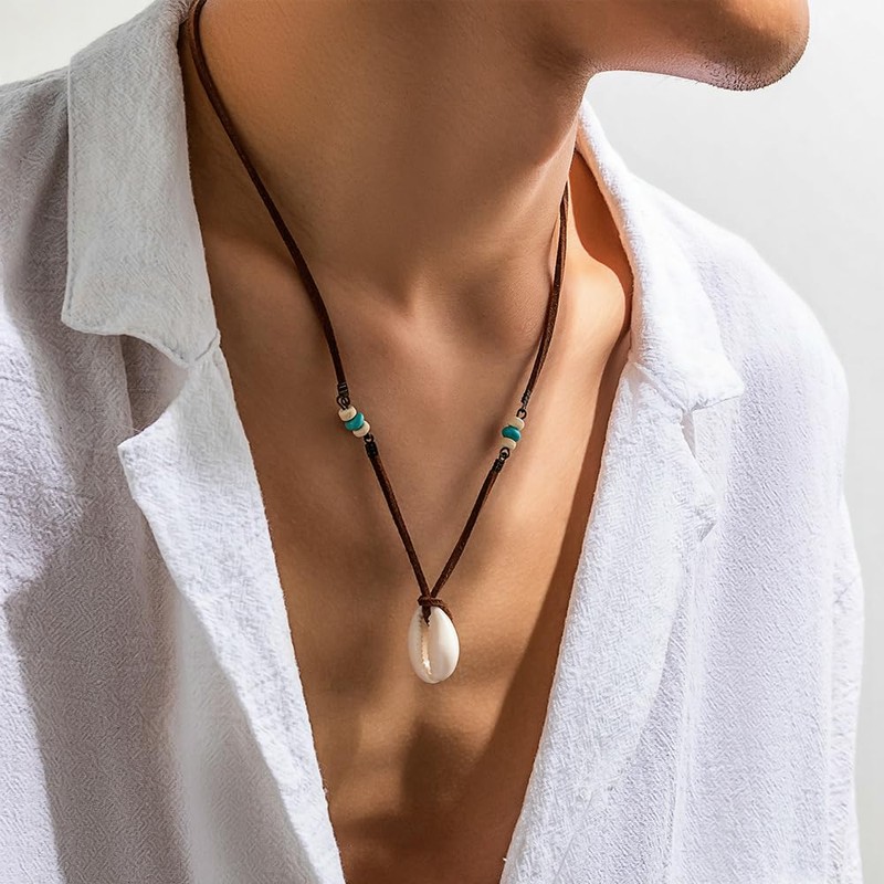 Generisch Shell Necklace Men's Surfer Necklace, Men's Necklace, Men's Necklace