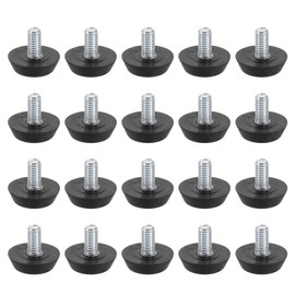 uxcell 20Pcs M6 Furniture Feet Levelers, Zinc-Plated Carbon Steel 18mm Adjustable Antislip Furniture Feet Threaded Screw-in, Furniture Glide Replacement for Table, Chair, Furniture Legs
