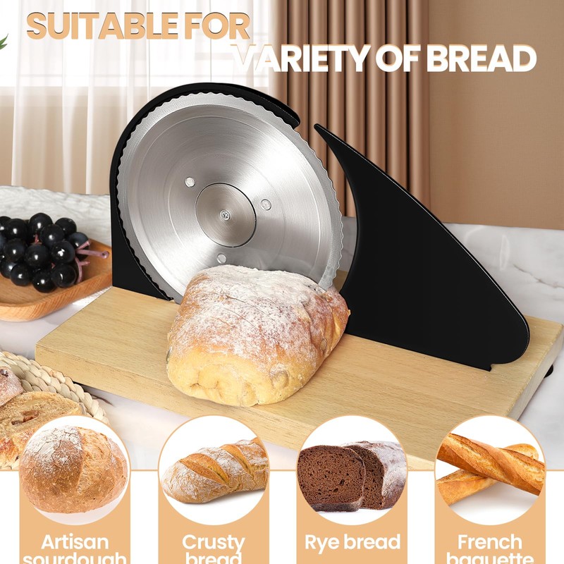 Manual Bread Slicer for Homemade Sourdough Bread, Adjustable Thickness&Evenly Slicing,