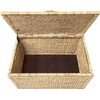 eHemco Heavy-duty Water Hyacinth Wicker Storage Trunk with Metal Frame,