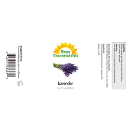 Sun Essential Oil - Lavender Essential Oil 8 oz (236 ml) with Dropper for Diffuser, Humidifier, Skin, Aromatherapy Massage, Scented for Soap & Candle Making at Home, Calming Aroma for Sleep