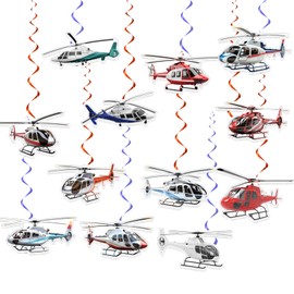 24 Pcs Helicopter Hanging Swirls Helicopter Spirals Ceiling Swirls Decorations Airplane Helicopter Hanging Decorations for Helicopter Birthday Decorations Party Supplies