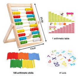 Abacus 1st Class Slide Rules Up to 100 Calculator Sliders Calculator Frame Primary School Rule Slider Abacus for Children with Counting Rods/Number Alphabet Cards Calculation Frame Educational Toy
