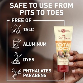 Old Spice- Desodorante corporal completo para hombres, desodorante corporal total, vainilla  karit, crema desodorante sin aluminio para hombres       