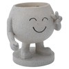 Flower Pot Cute Smile Standing Succulent Flowerpot Fadeless Resin Plant