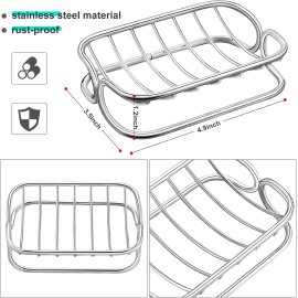 Patelai Bar Soap Dish Stainless Steel Shower Holder Rust Proof Metal Silver