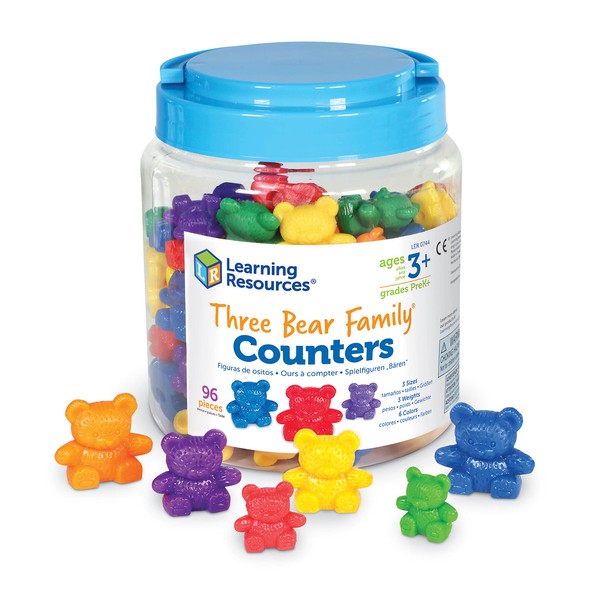 Learning Resources Three Bear Family Counters - 96 Pieces. Ages 3+ Preschool Learning Toys, Counting Toys for Toddler, Social Emotional Learning Toys, Therapy Tool