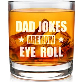 YOOMODERN Funny Dad Whisky Glass Birthday Gifts for Dads from Daughters Dad Jokes 11Oz Whisky Glass Christmas Fathers Day Presents for Dads Who Wants Nothing from Sons