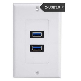 Rosebe USB AV Wall Plate USB 3.0 Decorative Wall Plate High Speed 2 Port Charging USB All Devices and Wall Plate Panel Home USB Office Decorative Wall Plate Wall Socket