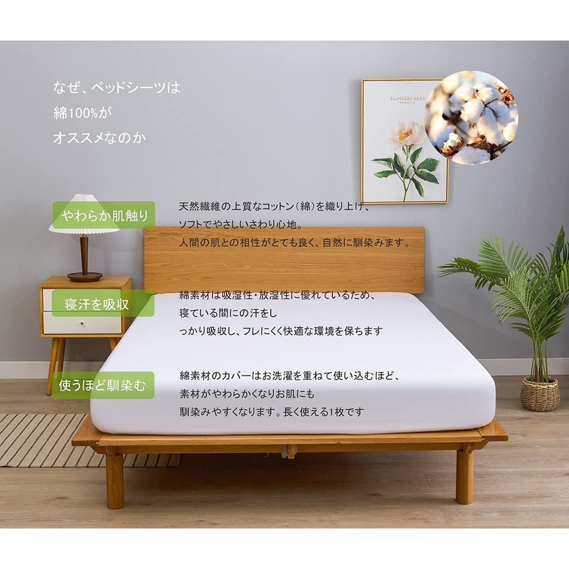 Fitted Bed Sheet, 100% Cotton, Bed Sheet, Plain Weave, Mattress