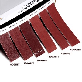 6 Grits Emery Cloth Roll, 80 150 240 320 400 600 Grits Abrasive Sand Paper for Metal and Wood Furniture with Dispenser - 6M Red Sandpaper Rolls