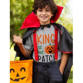 Tstars King of The Patch Cute Little Pumpkin Boys Toddler Kids T-Shirt 3T Gray