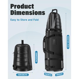 Findway Golf Travel Bags for Airlines with Wheels, 1680D Heavy Duty Oxford and ABS Hard Case Top Protect Golf Clubs, Lightweight and Foldable