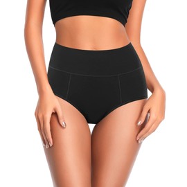 ASIMOON Tummy Control High Waisted Underwear for Women Cotton Plus Size Full Coverage Panties Ladies Briefs XL