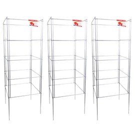 Cedar Ridge Square Foldable Tomato Cages - Heavy Duty Plant Support for Vegetable Garden, Vegetables, and Flowers - Stakes and Trellis for Climbing Plants - Made in The USA (13x40) - 3-Pack