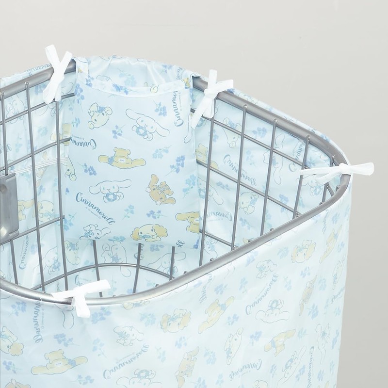 Skater BBCV1-A Sanrio Bicycle Front Basket Drawstring Cover, Cinnamoroll, Flower