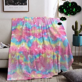 MIQEBX Cuddly Blanket Children, Unicorn Blanket, Cuddly Blanket, Soft Fleece Blanket, Unicorn Gift for Children, Boys, Girls (Unicorn B, 130 x 150 cm)