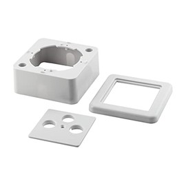 maxx.onLine Surface-Mounted Frame with 3-Hole Cover for Satellite Sockets of All Types, Aerial Sockets, White