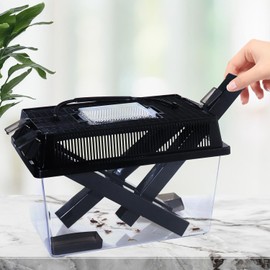 SORWATEE Reptile Cricket Keeper, Transparency Cricket Pen with Tubes, Insect Keeper with Water & Food Bowls for Bearded Dragon Gecko Lizards Chameleon Snake