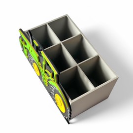 KAJAWIS Schreibtisch Organizer 3D Traktor - Stifteetui für Kinder - Umweltfreundlicher Behälter, Federmäppchen, Zimmerdekoration - EKO, leicht, bunt