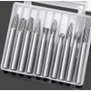 10pcs Carbide Burrs Set, 1/4"Cutting Diameter 1/4"(6mm) Shank Diameter Double