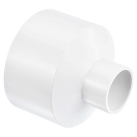 PATIKIL PVC Reducer Pipe Fitting 75mm to 32mm ID, Straight Coupling Adapter Connector, White