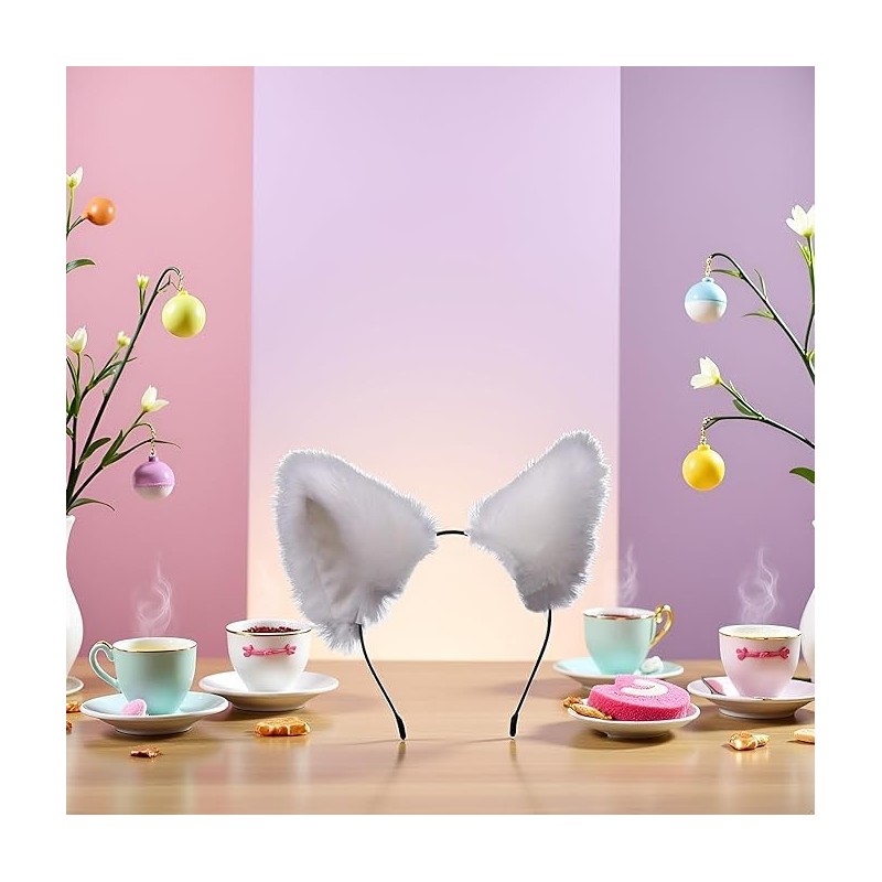 [Qintreesify] Cute Cat Ear Headband Long Fur Fox Ear Cosplay