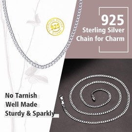 ChainsPro Silver Chain for Women 3mm 18inch Cuban Necklace Men 925 Sterling Silver Chains Teen Womens