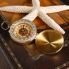 polar-effekt Metal Gold Compass with Engraving - Marching Compass Portable