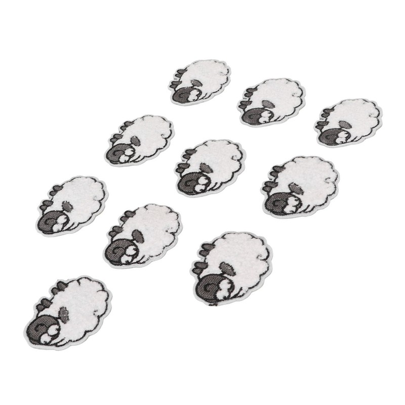 30pcs Cloth Patches Embroidered Iron On Sew On Sheep Shape