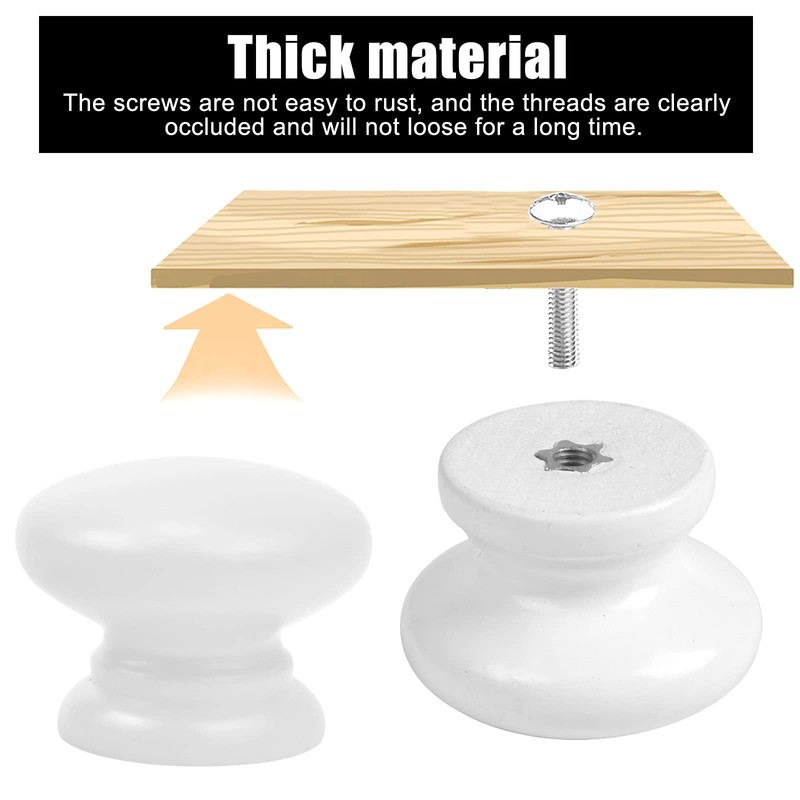 Changrongsheng Pack of 8 White Drawer Knobs, 33 x 25