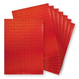 Springboard A4 Holographic Card Sheets - 230gsm Cardstock for Card Making - Holographic Card Compatible w/Die-Cutting Machines - Sparkly Craft Supplies - Red (Basket Weave) - 10-Pack