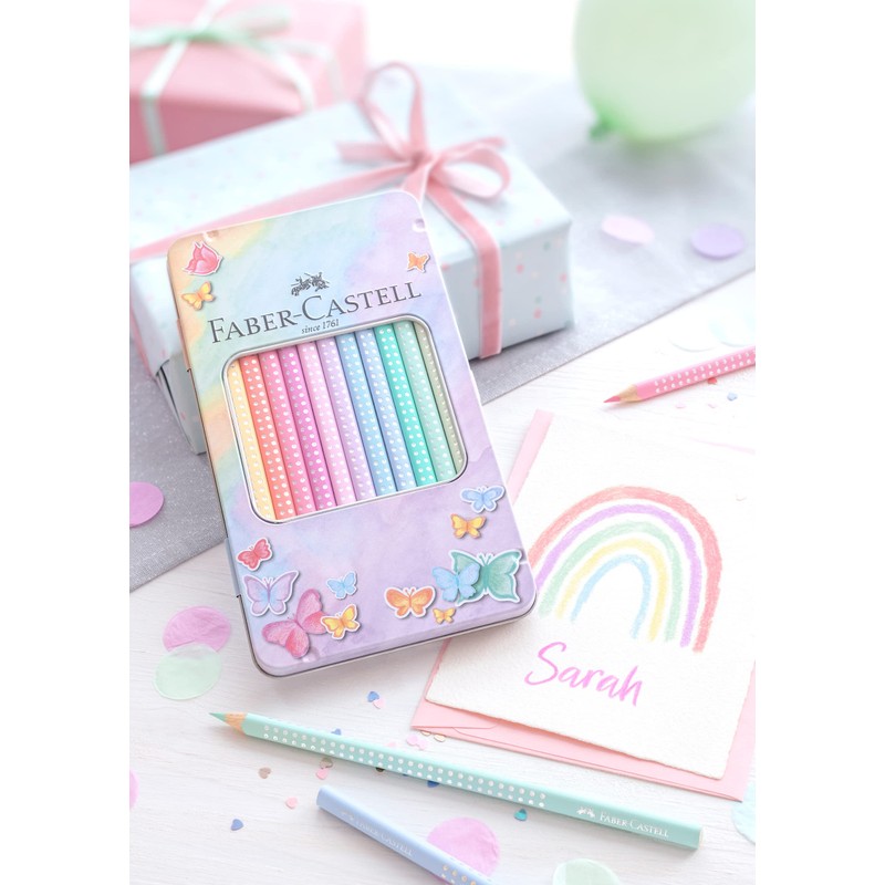 Faber Castell Colouring Pencils Sparkle Pastel Pack of 12 Metal