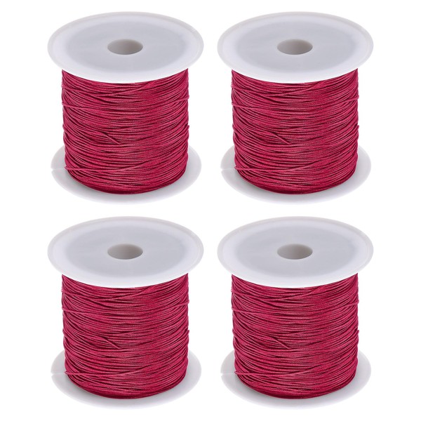 sourcing map 4 Rolls Nylon String Cord 45 Yards 0.4mm