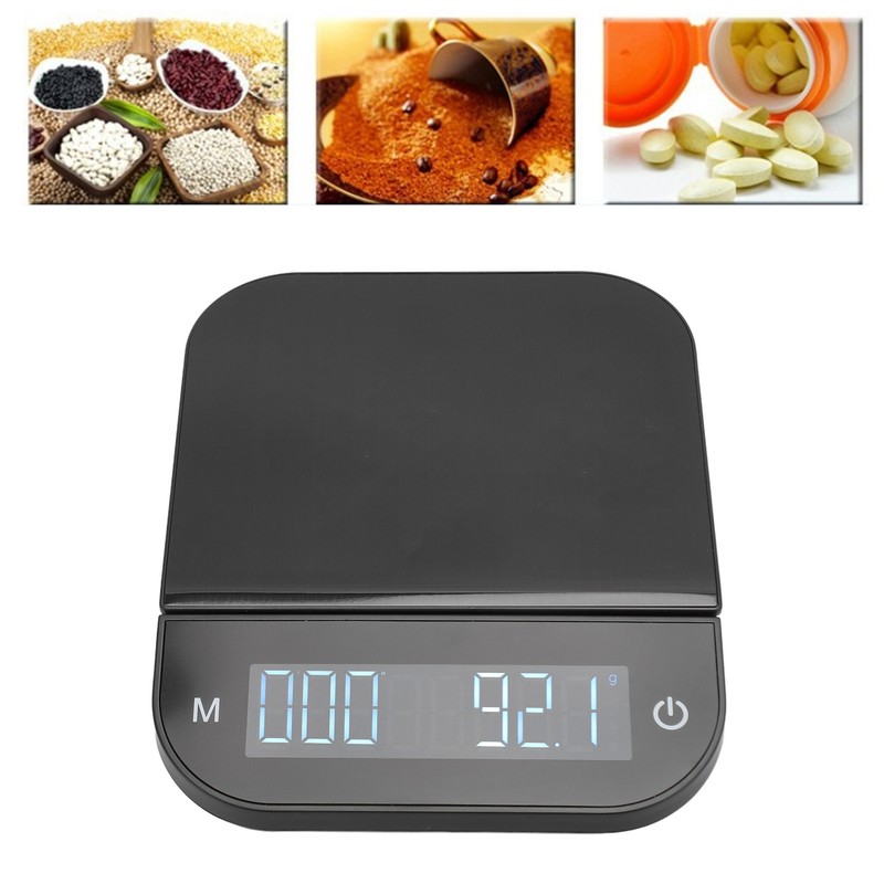 Kitchen Scale 0.1g to 6.6lb LED Display Touch Control Tare