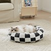Ohocut Checkered Cat Dog Bed, Cute Black White Retro Style