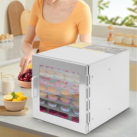 FAHKNS Food Dehydrator Machine, 8 Stainless Steel Trays, 700W Dehydrated Dryer, 190ºF Temperature Control, 24-Hour Timer, Dryer for dried meats, herbs, meats, beef, fruits and vegetables