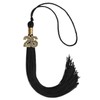 Endea Graduation Single Color Tassel with Gold Bling Charm (Black,